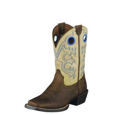 Ariat Crossfire - Western Laarzen Bruin / Geel Kinderen - 41653-519